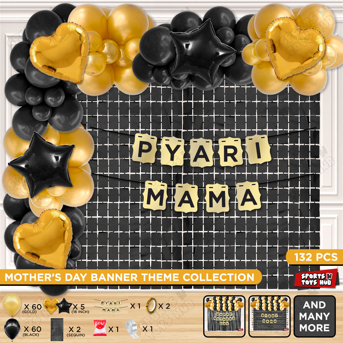Pyari Mama Shinny Gold Card Banner Theme Collection