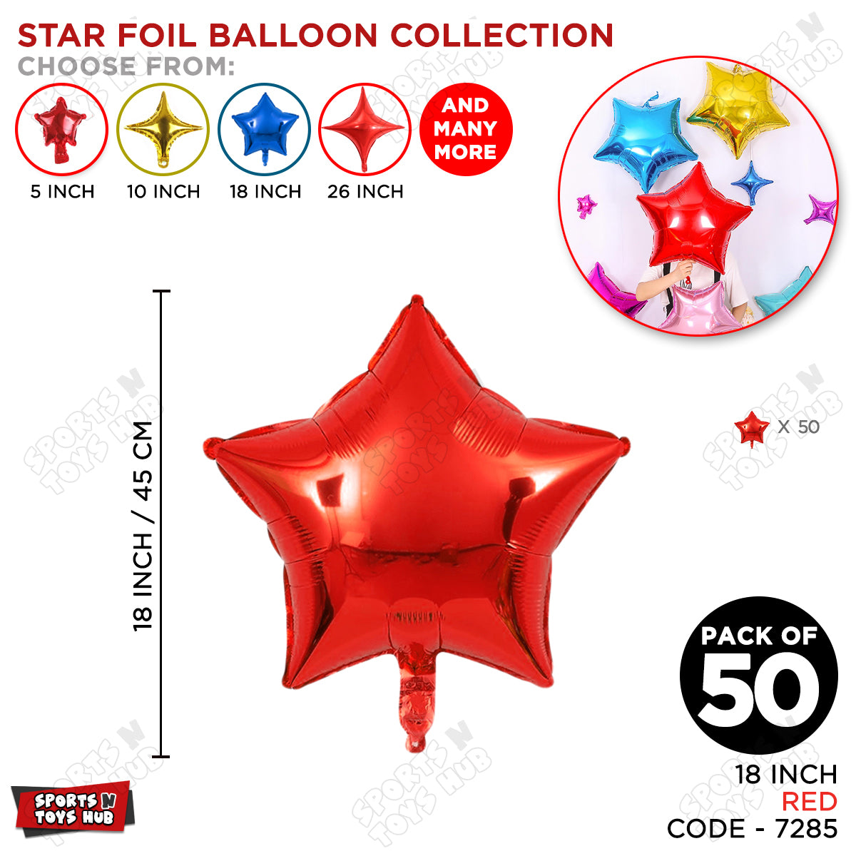 18 Inch - Red Star Foil Balloon