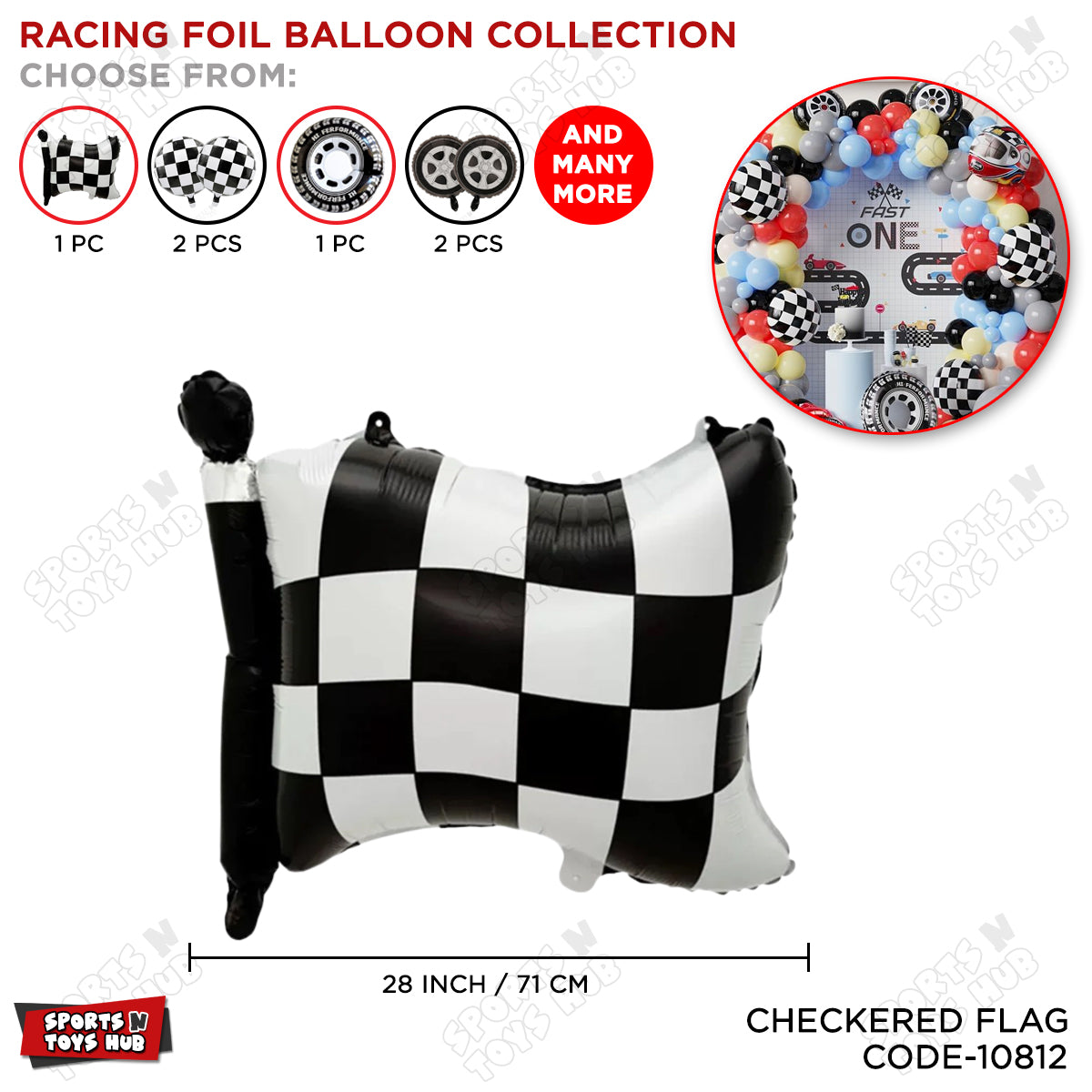 Checkered Flag Foil Balloon