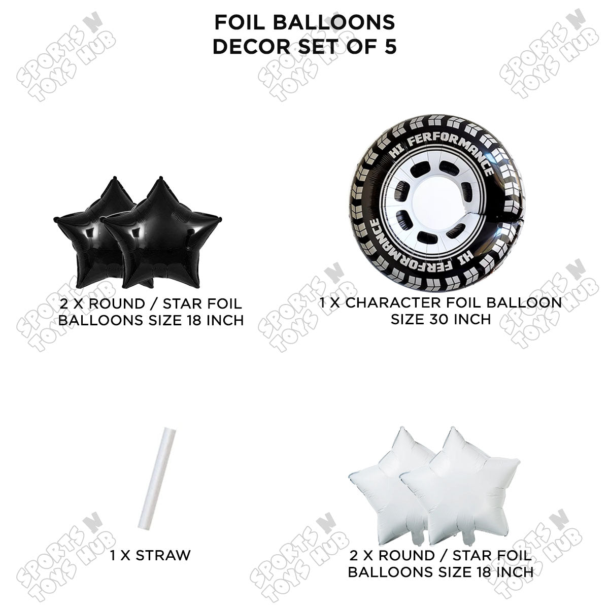 Racing Wheel Foil Balloon Set