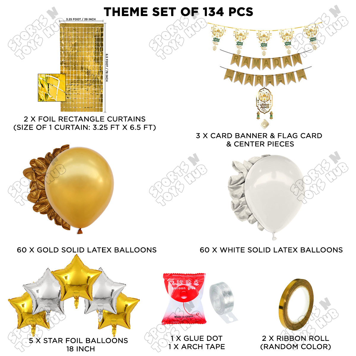 Ramadan Kareem Gold Card Banner Arch Theme