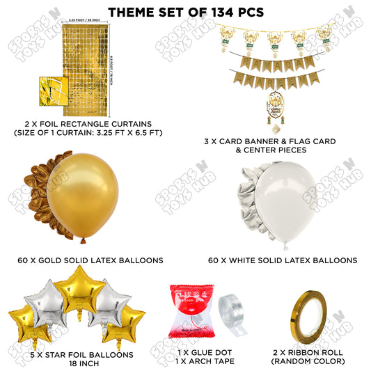 Ramadan Kareem Gold Card Banner Arch Theme