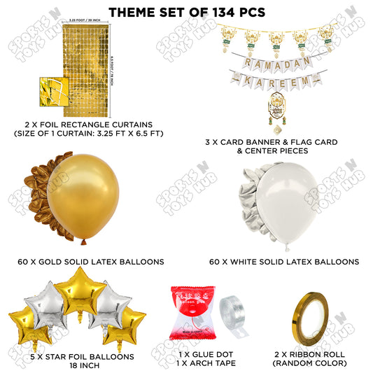 Ramadan Kareem White Card Banner Arch Theme