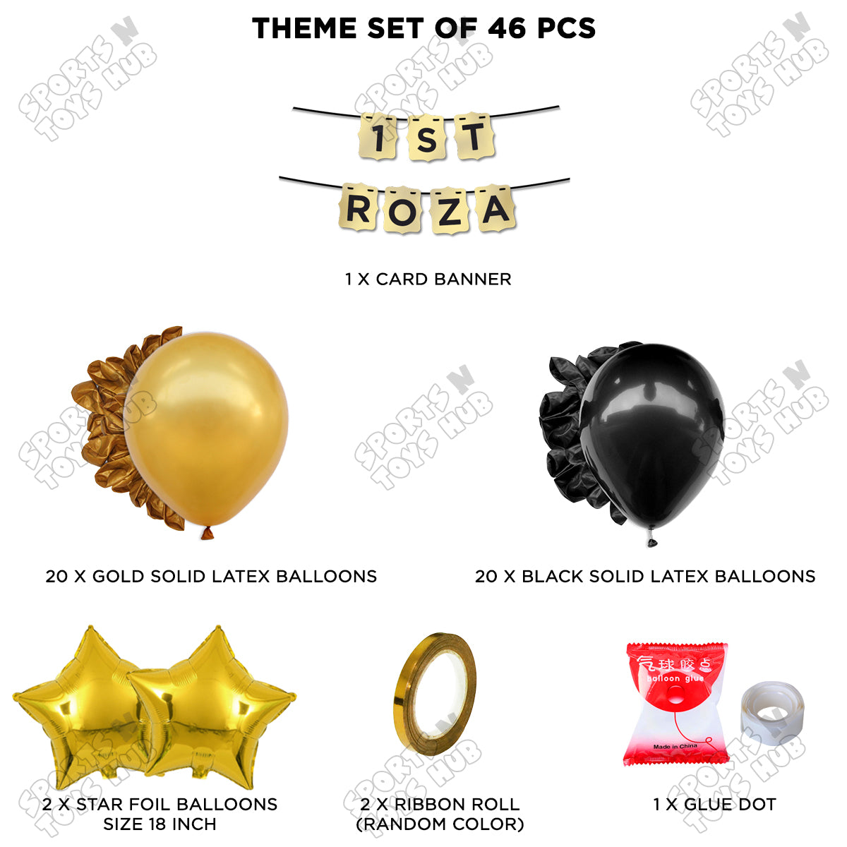 1st Roza Shinny Gold Card Banner Theme Collection