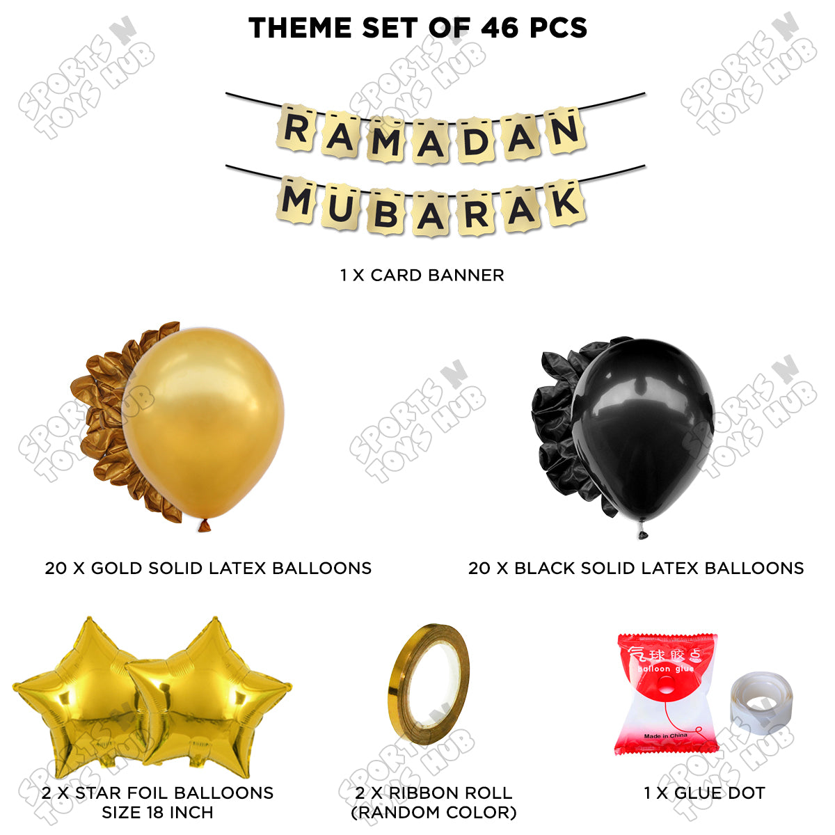 Ramadan Mubarak Shinny Gold Card Banner Theme Collection