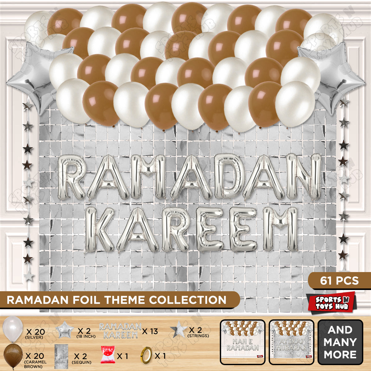 Ramadan Kareem Foil Balloon Rectangle Curtain Theme Collection