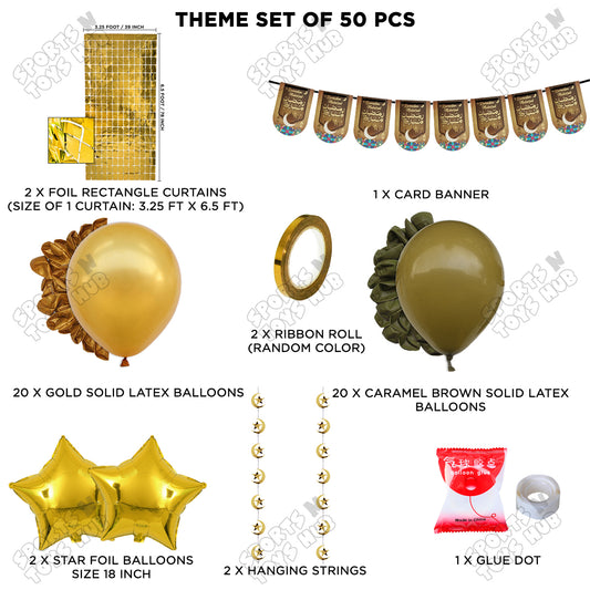 Ramadan Kareem Midnight Crescent Brown Card Banner Theme Collection