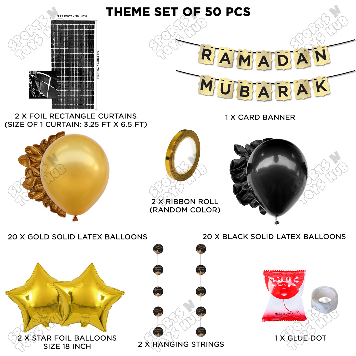 Ramadan Mubarak Shinny Gold Card Banner Theme Collection