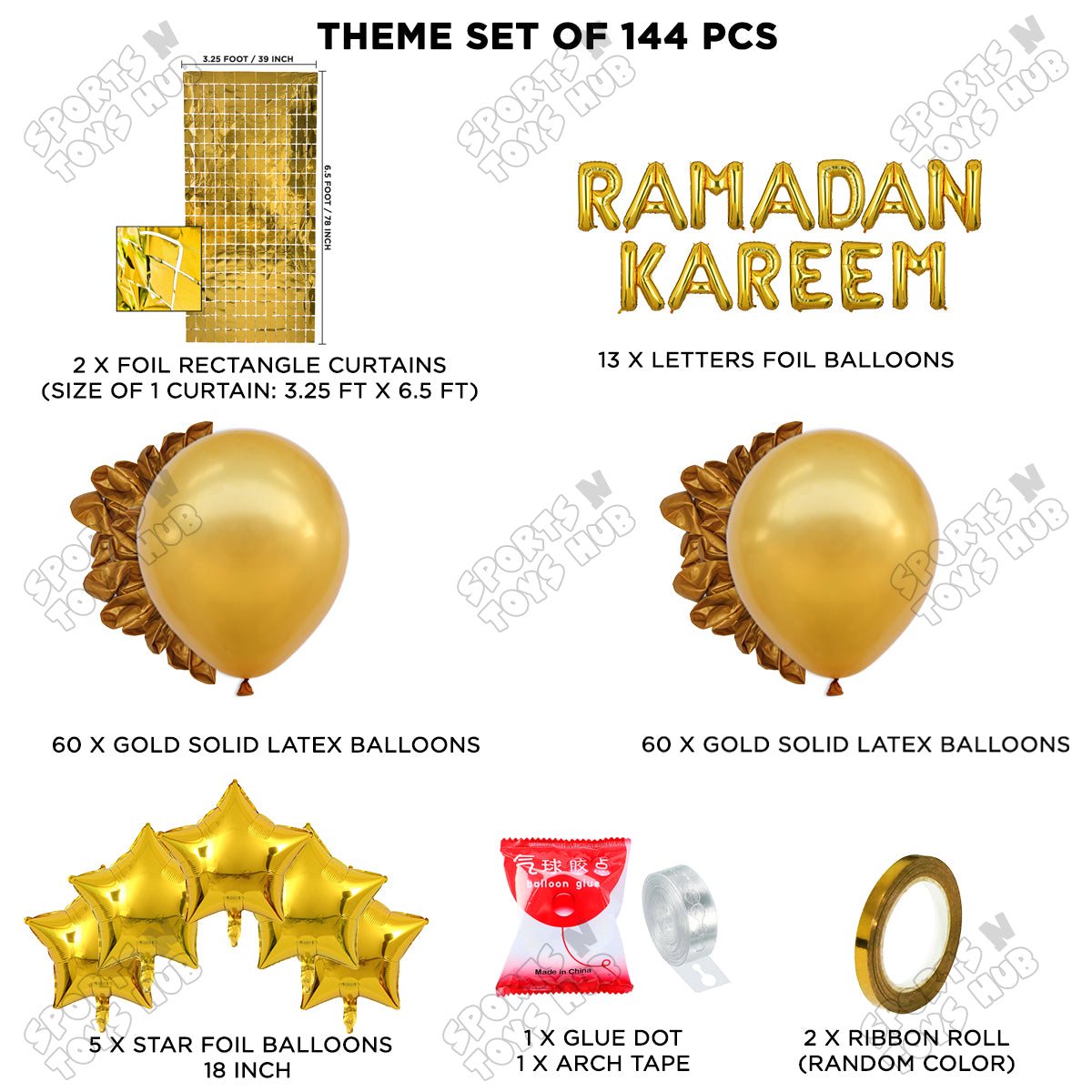 Ramadan Kareem Foil Balloon Arch Theme Collection