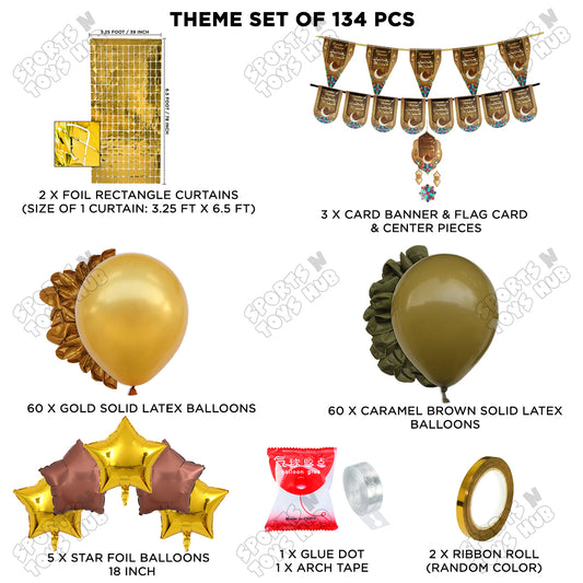 Ramadan Kareem Midnight Crescent Brown Card Banner Arch Theme