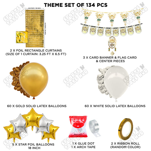 Ramadan Kareem White Mosque Card Banner Arch Theme