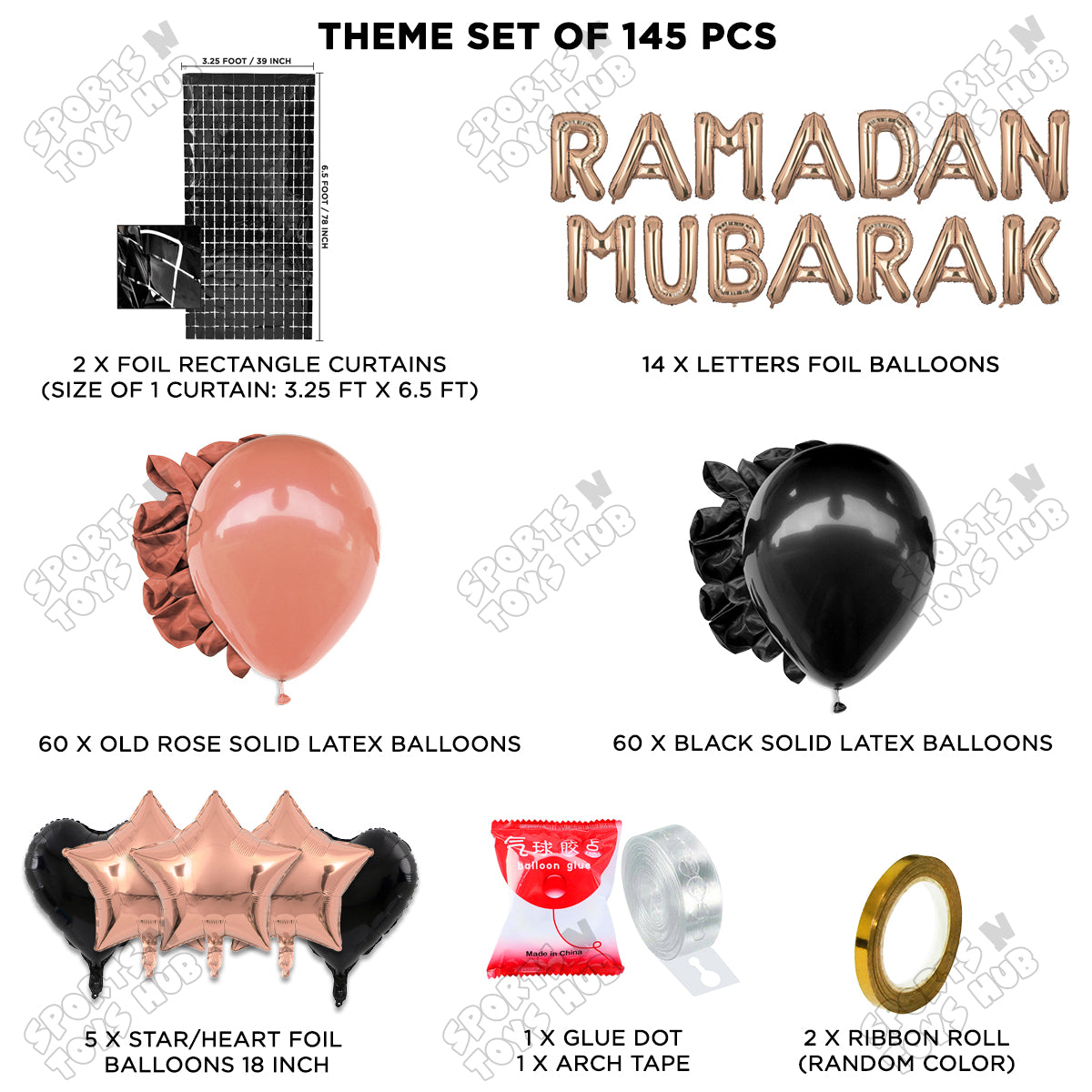 Ramadan Mubarak Foil Balloon Arch Theme Collection