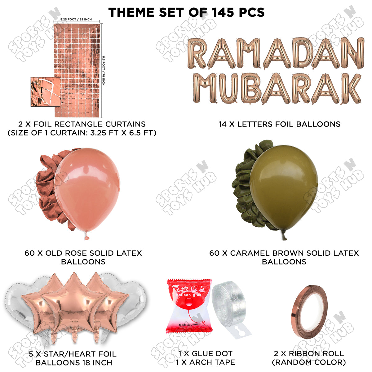 Ramadan Mubarak Foil Balloon Arch Theme Collection