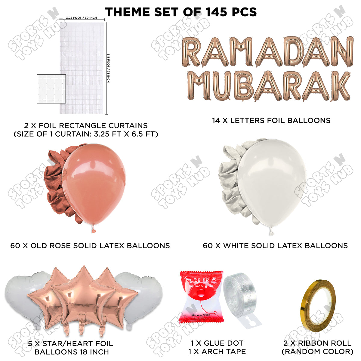 Ramadan Mubarak Foil Balloon Arch Theme Collection