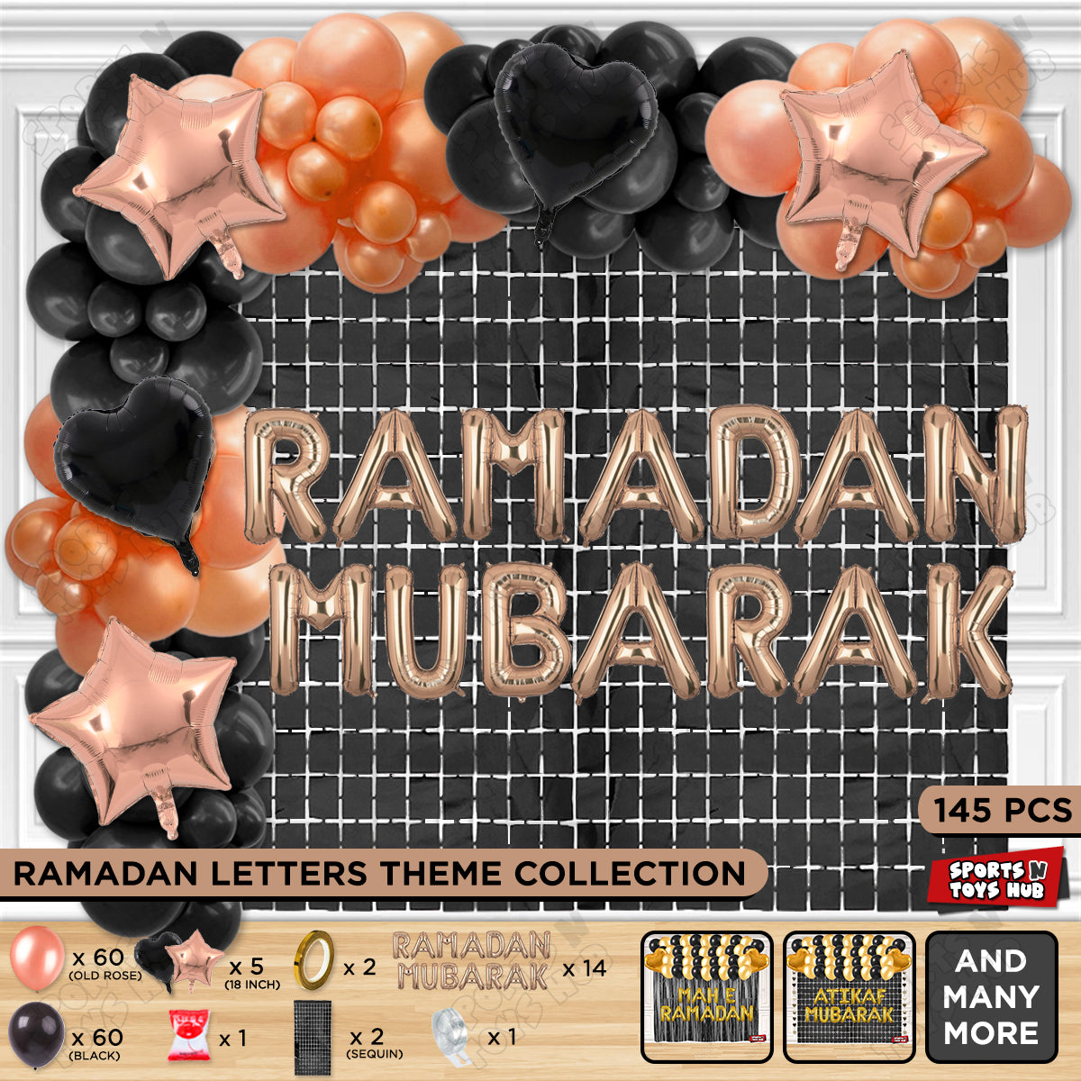 Ramadan Mubarak Foil Balloon Arch Theme Collection