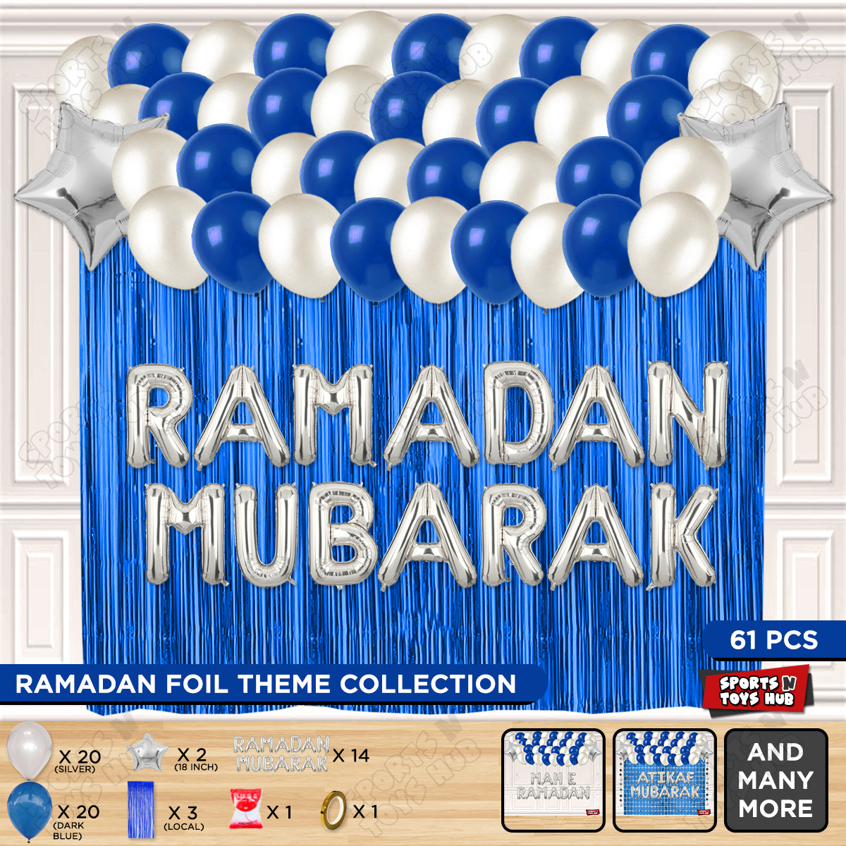 Ramadan Mubarak Foil Balloon Curtain Theme Collection