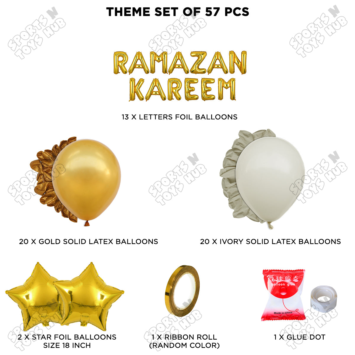 Ramazan Kareem Foil Balloon Garland Theme Collection