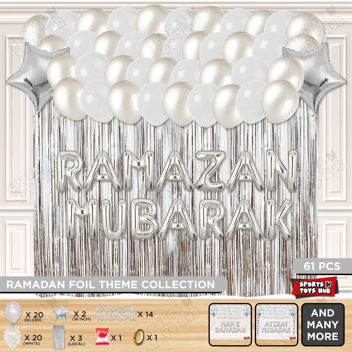 Ramazan Mubarak Foil Balloon Curtain Theme Collection