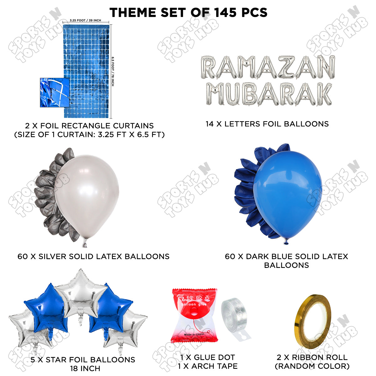 Ramazan Mubarak Foil Balloon Arch Theme Collection