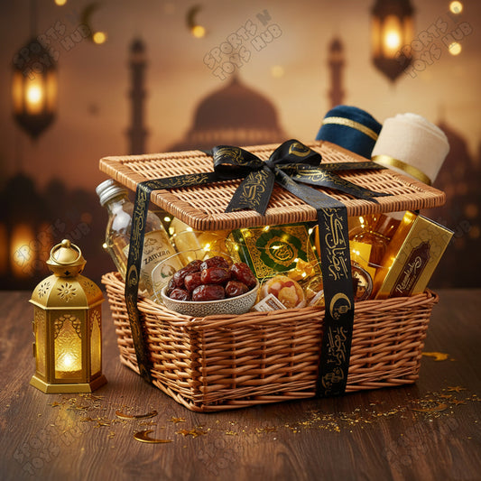 1 Inch Satin Printed Ramadan Kareem Ribbon Bows – For Gift Wrapping & Decor