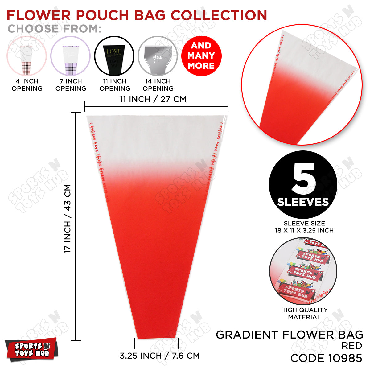 Gradient Style Flower Bags Collection - 5 Pcs