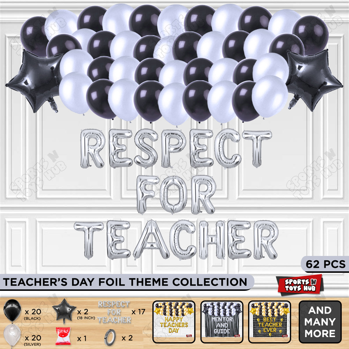 Respect For Teacher Foil Letters Theme