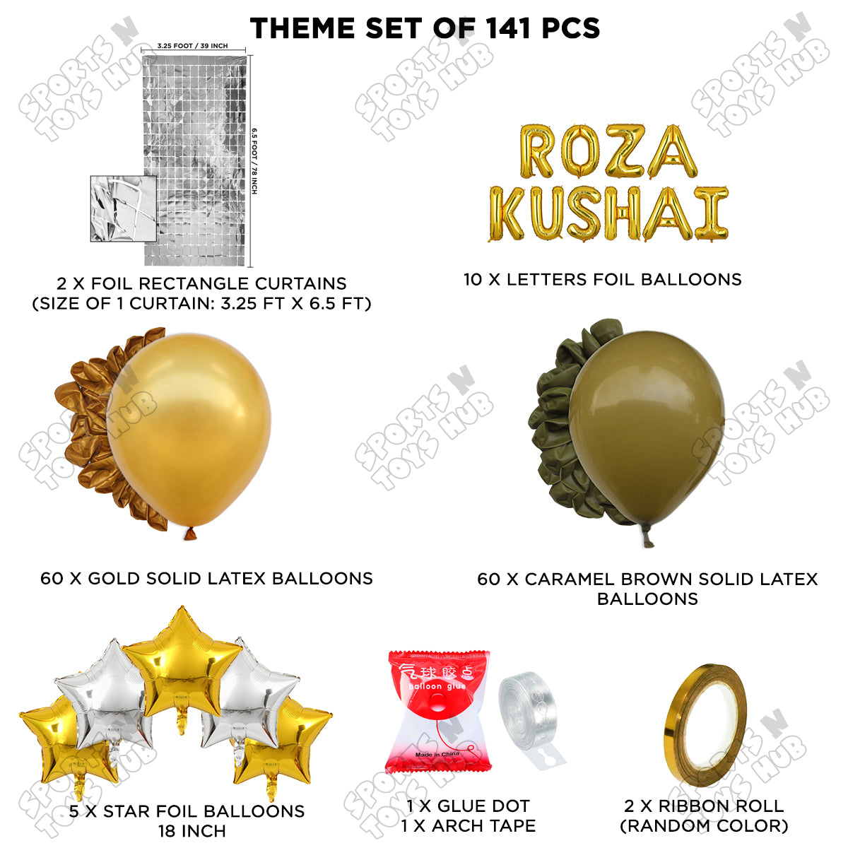 Roza Kushai Foil Balloon Arch Theme Collection
