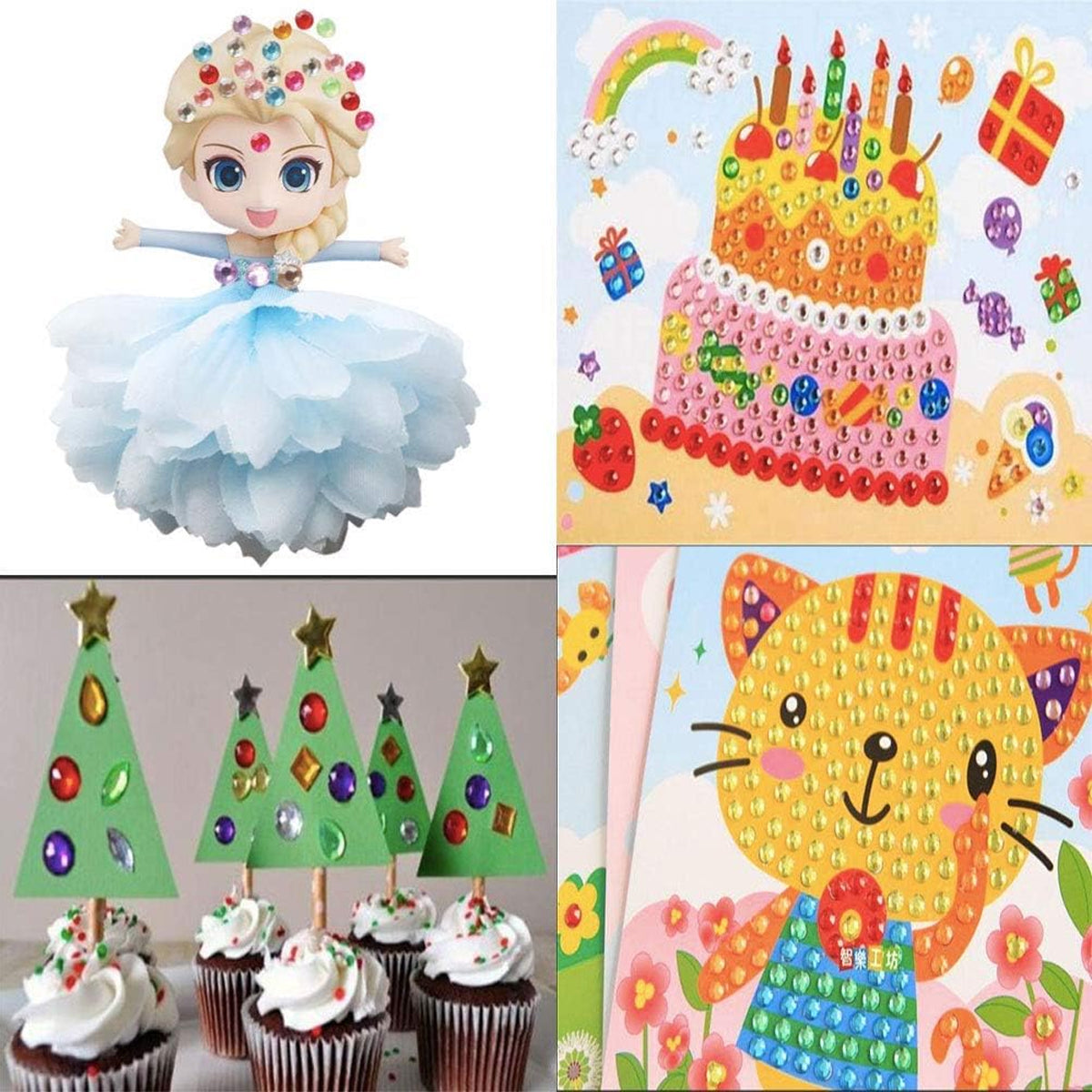 Acrylic Rhinestone Crystal Sticker – Self-Adhesive Sparkling Gems Stickers for DIY Crafts