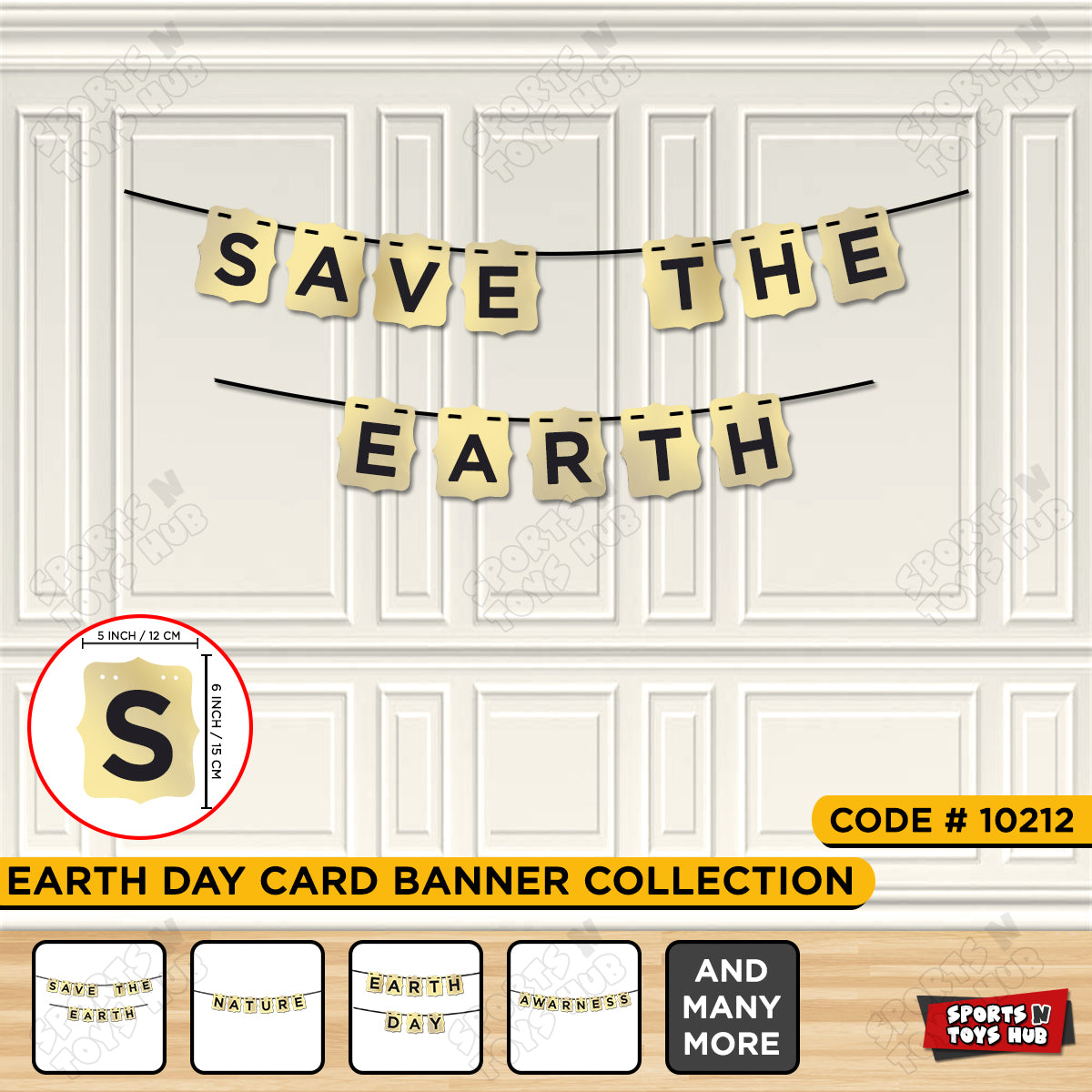 Earth Day Gold Shiny Card Banner Collection