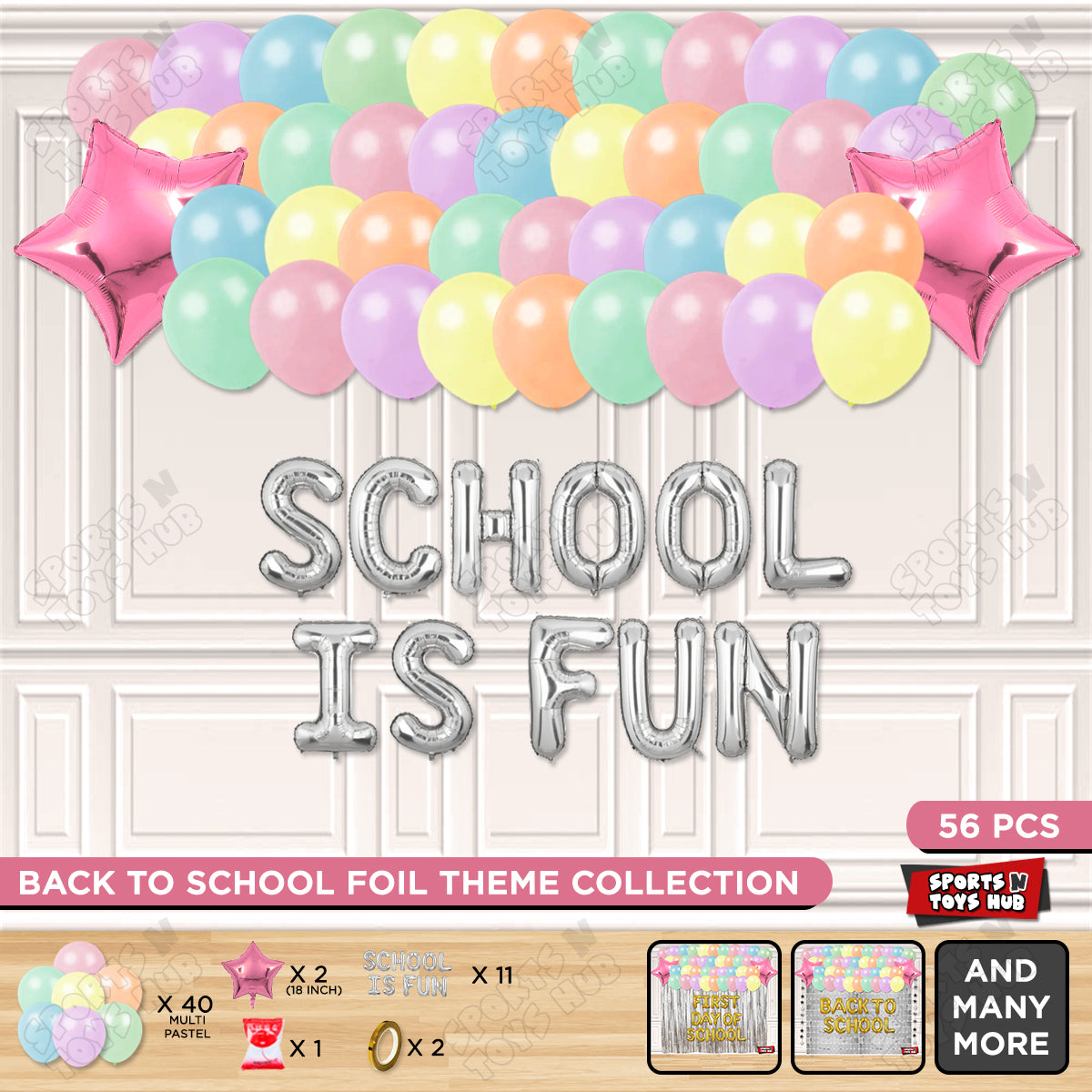 School Is Fun Foil Letters Theme Collection