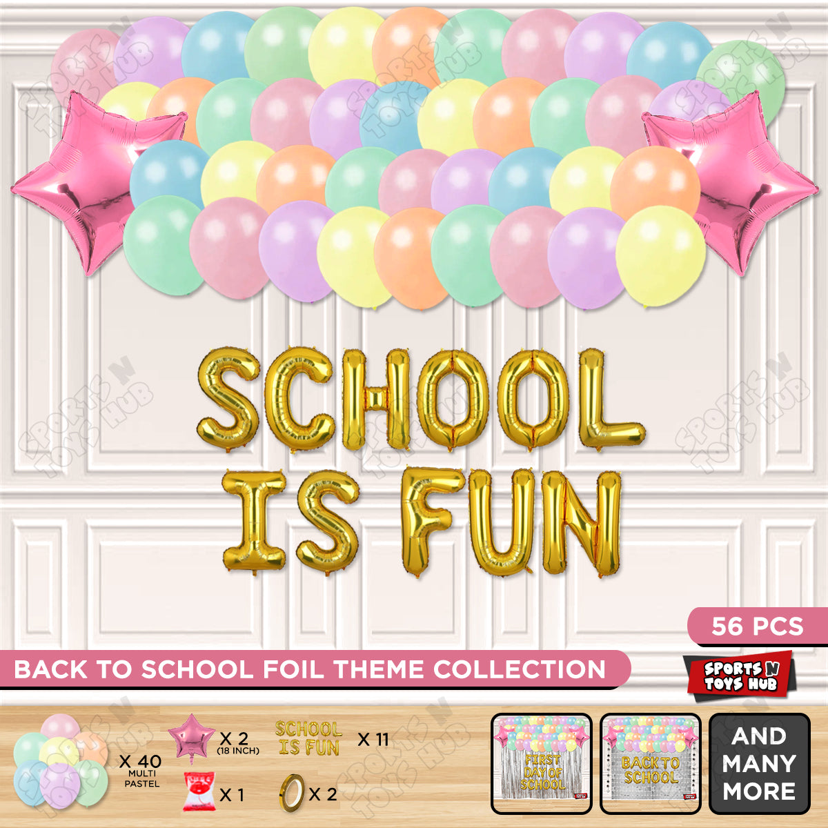 School Is Fun Foil Letters Theme Collection