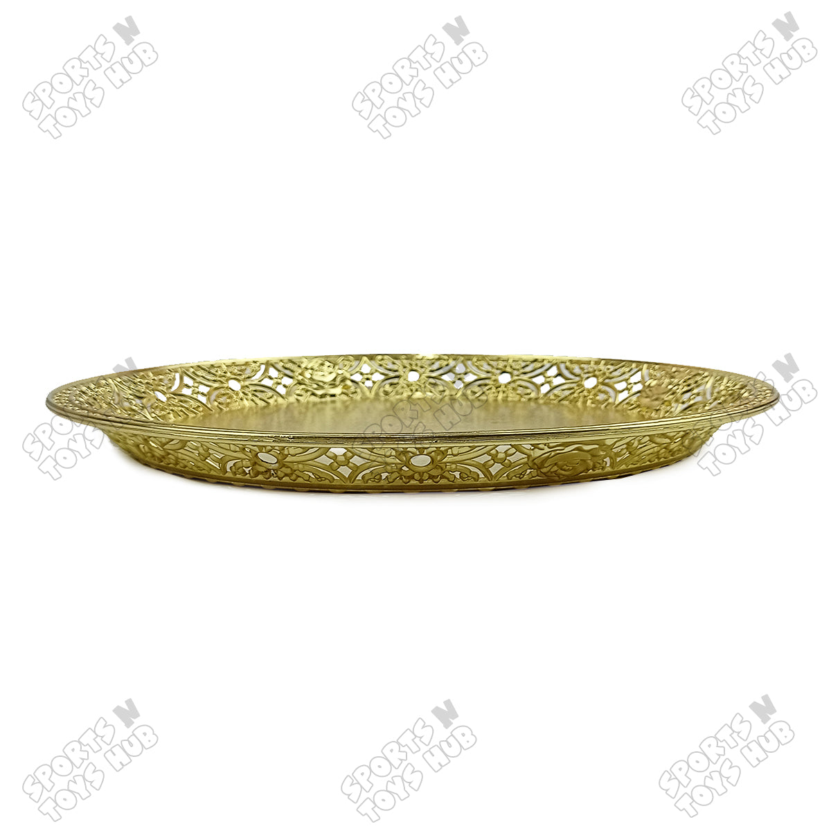 Golden Decorative Serving Platter Basket Tray