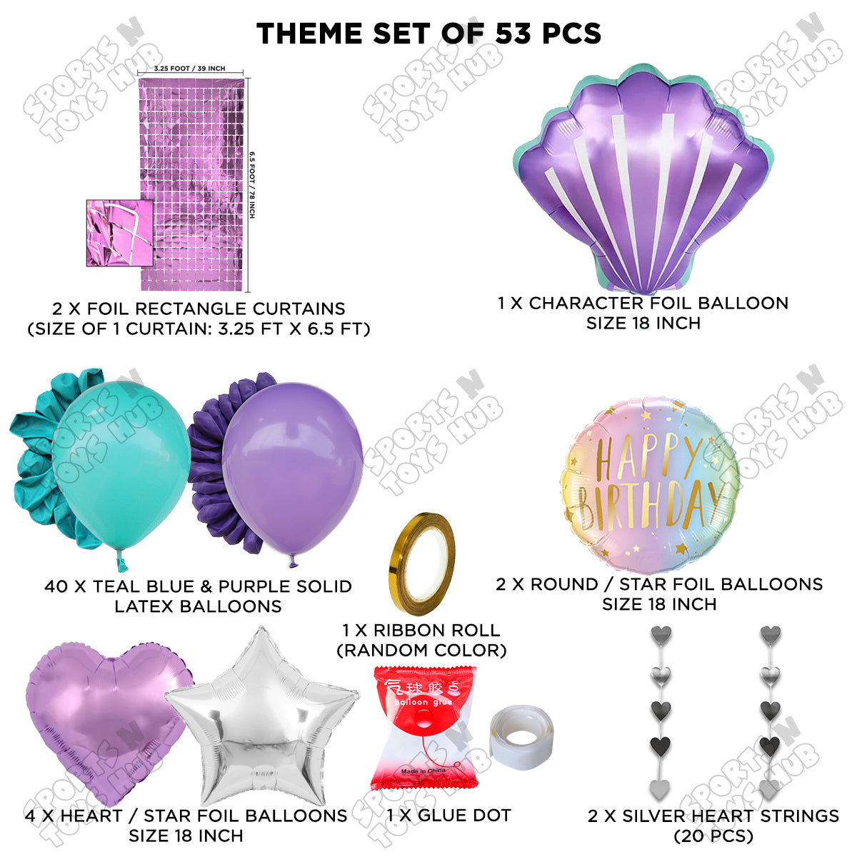 Sea Shell Foil Balloon Theme Collection