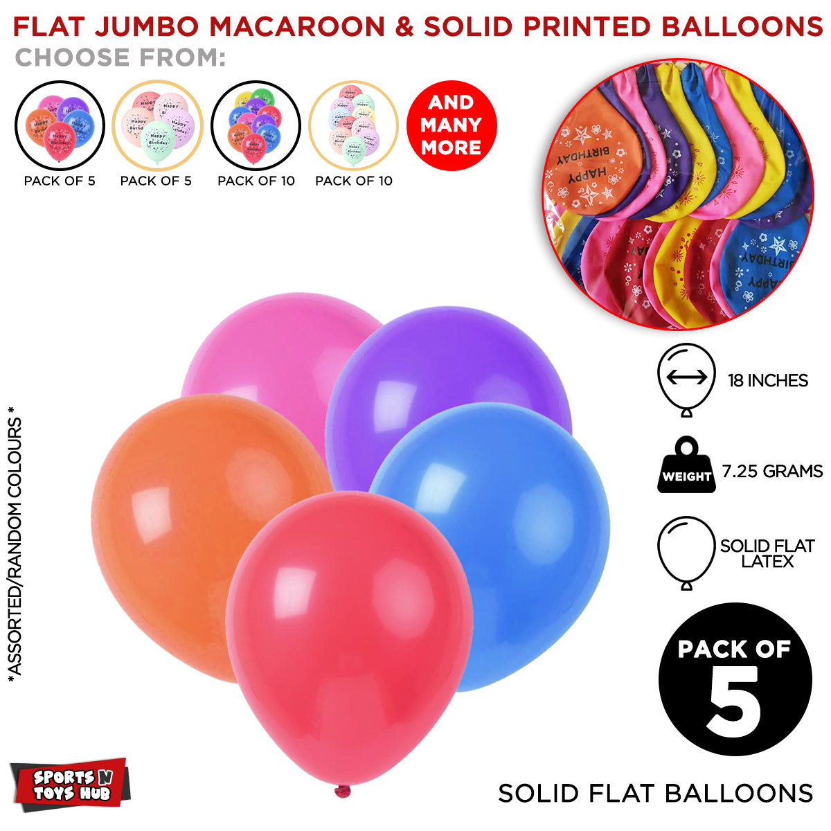 18 Inch Solid Latex Flat Balloon
