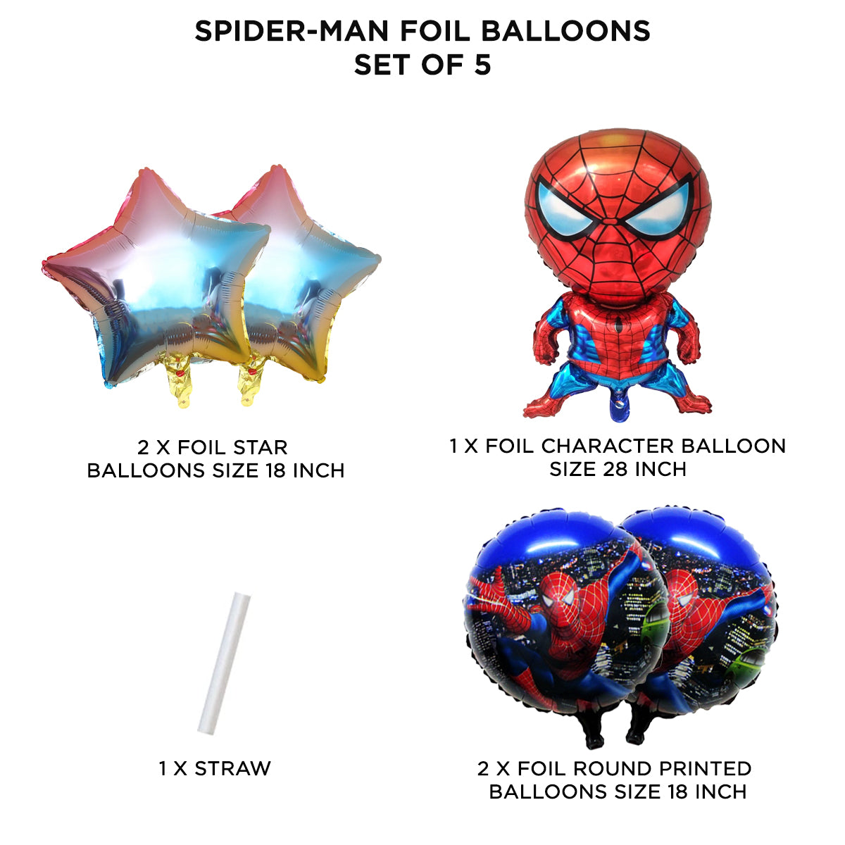 Spi-der M@n Foil Balloon Set