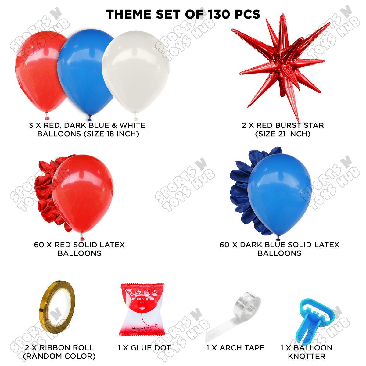 Red & Dark Blue Garland Theme Set