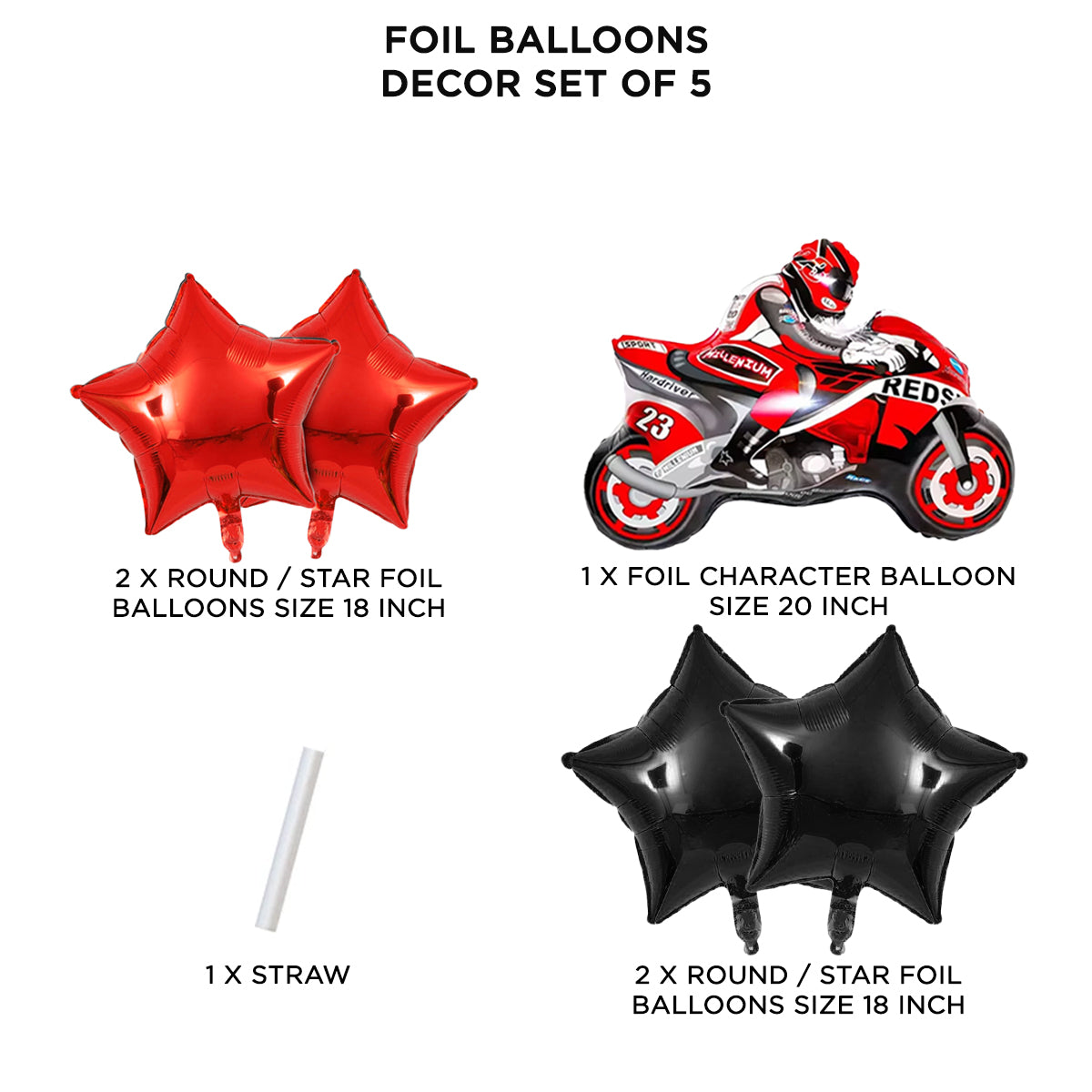 Sports Heavy Bike Foil Balloon Set