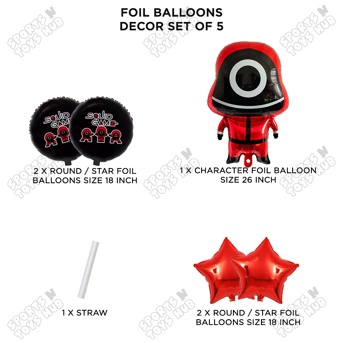 Squid Game Foil Balloon Set