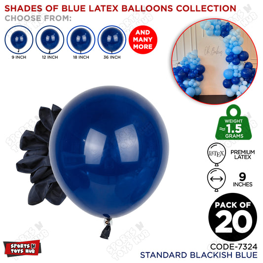 Blackish Blue Latex Solid Balloons Available In 9, 12, 18 & 36 Inch Sizes