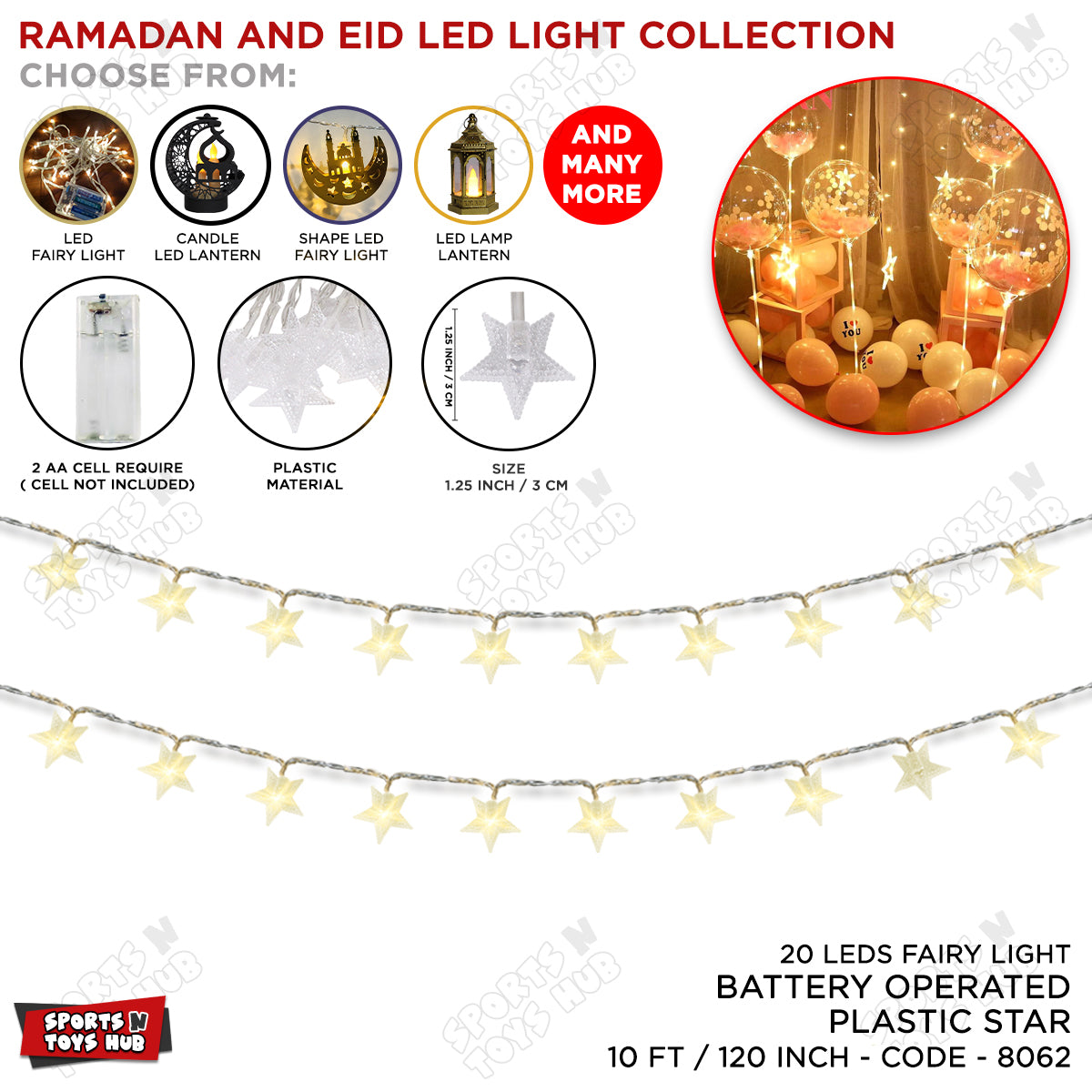 Plastic Star Fairy Light 20 LEDs