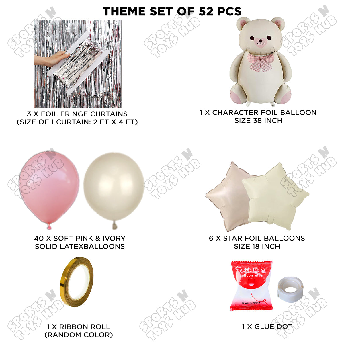 Vintage Teddy Bear Foil Balloon Set Theme Collection