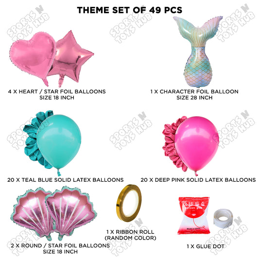 Mermaid Tail Foil Balloon Theme Decoration Set