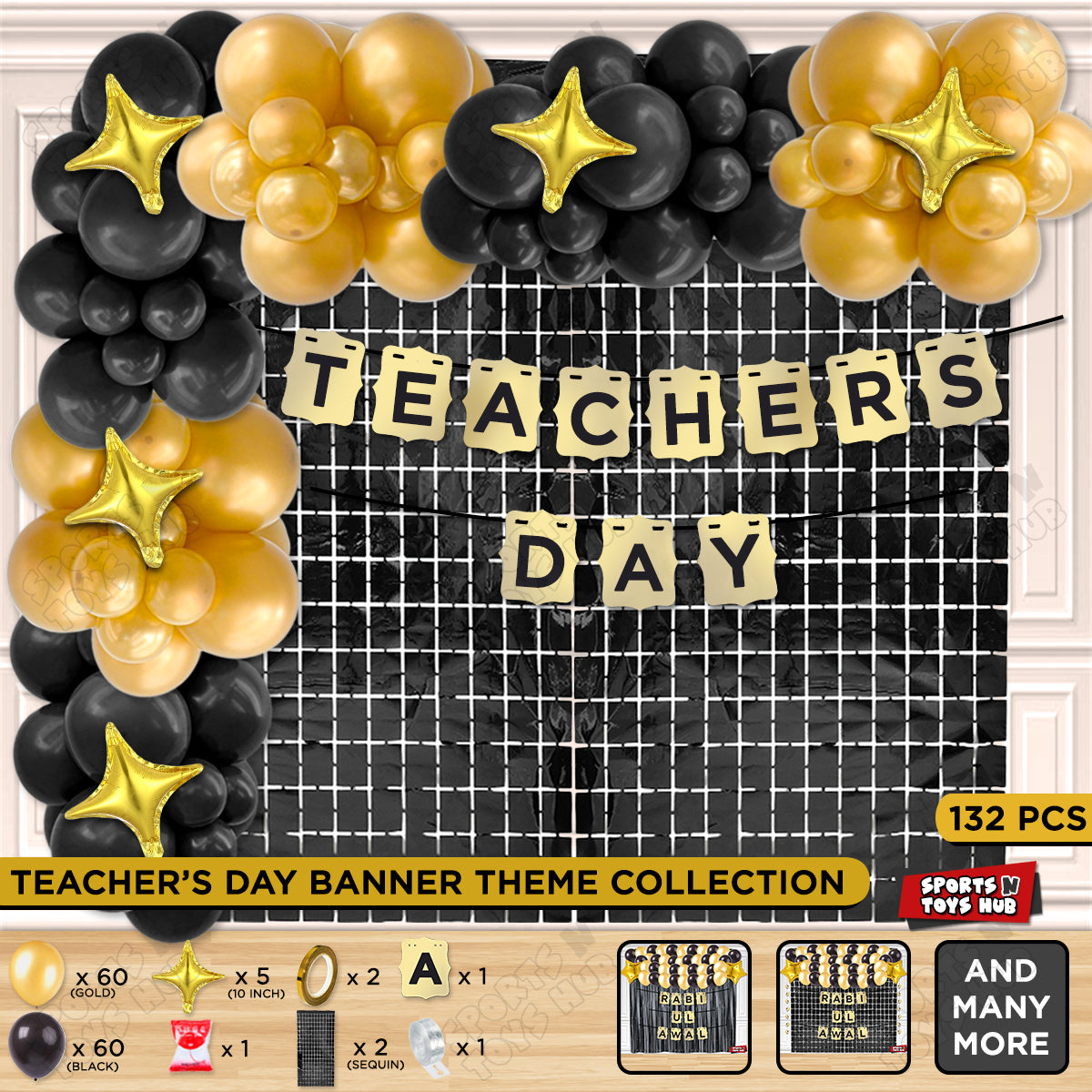 Teachers Day Shiny Gold Card Banner Theme