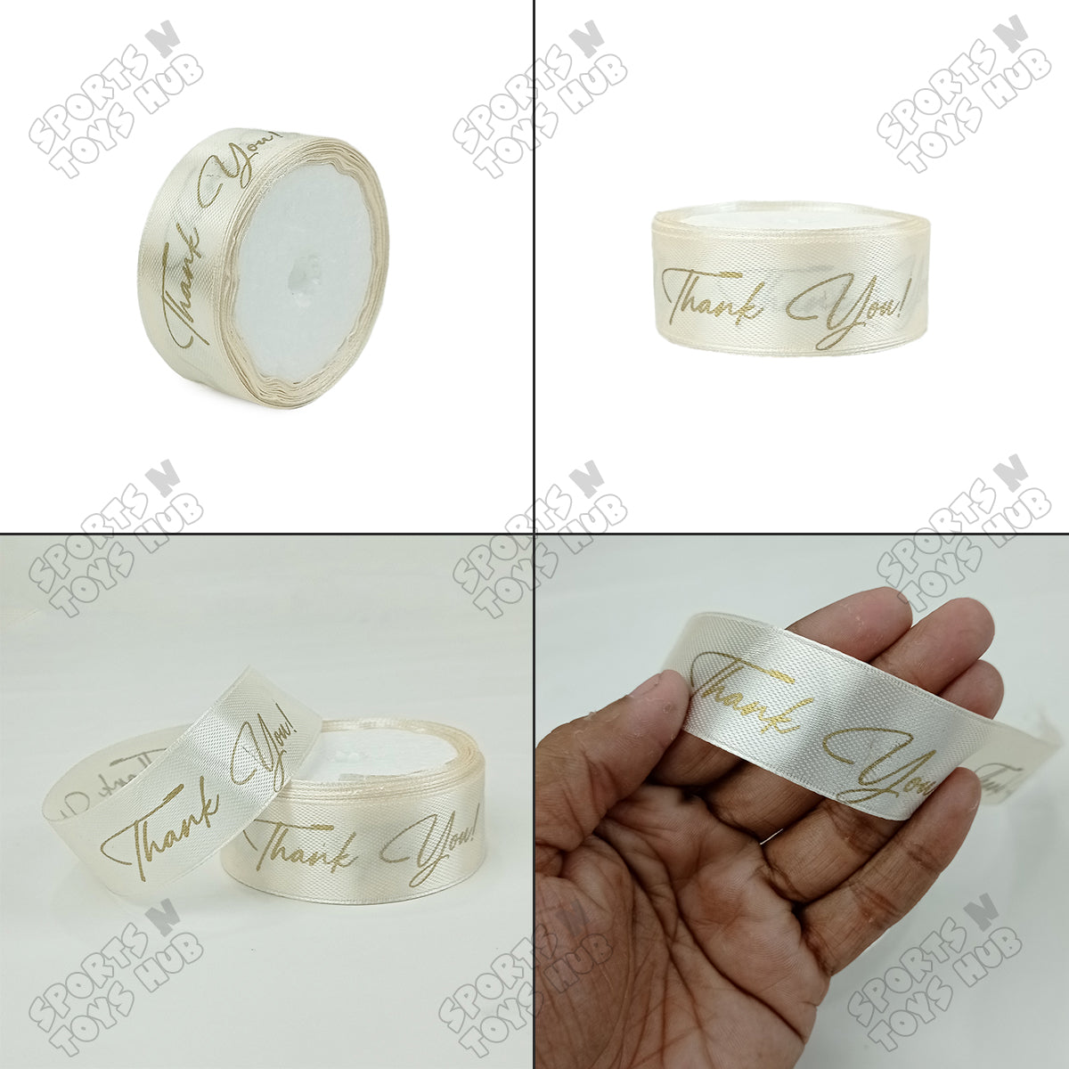 Thank You Printed Satin Ribbon - 1 Inch / 10 Yards