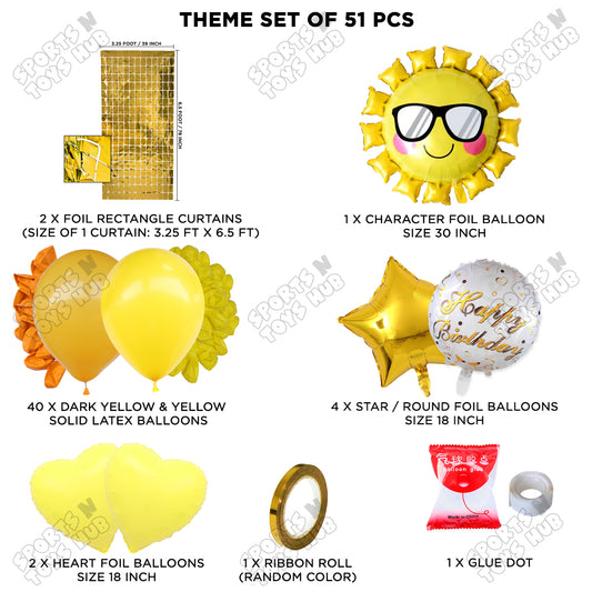 Smart Sun Foil Balloon Theme Decoration Set