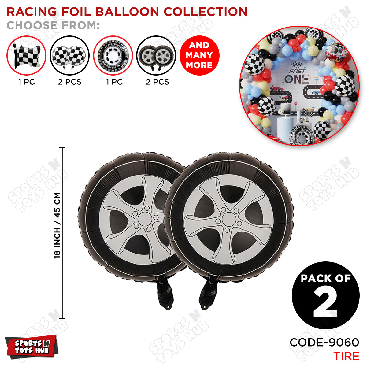 Tire Foil Balloon - 2 Pcs
