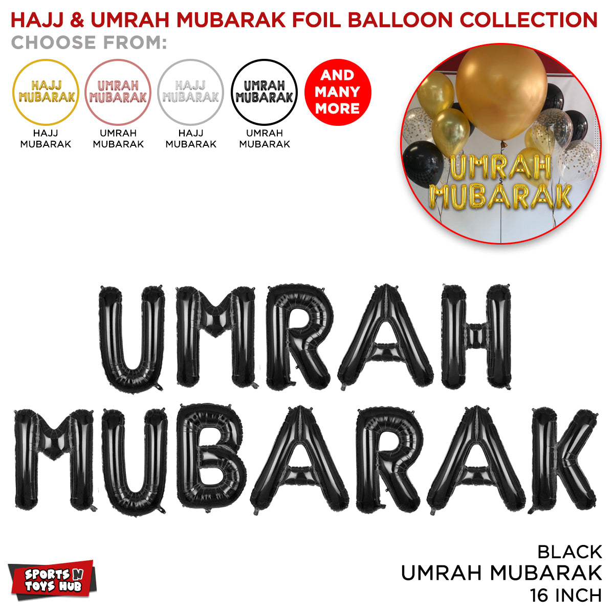 Umrah Mubarak Foil Letter Collection