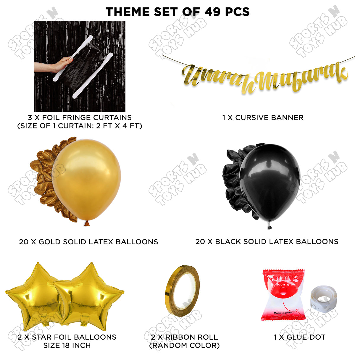 Umrah Mubarak Gold Cursive Banner Theme Collection