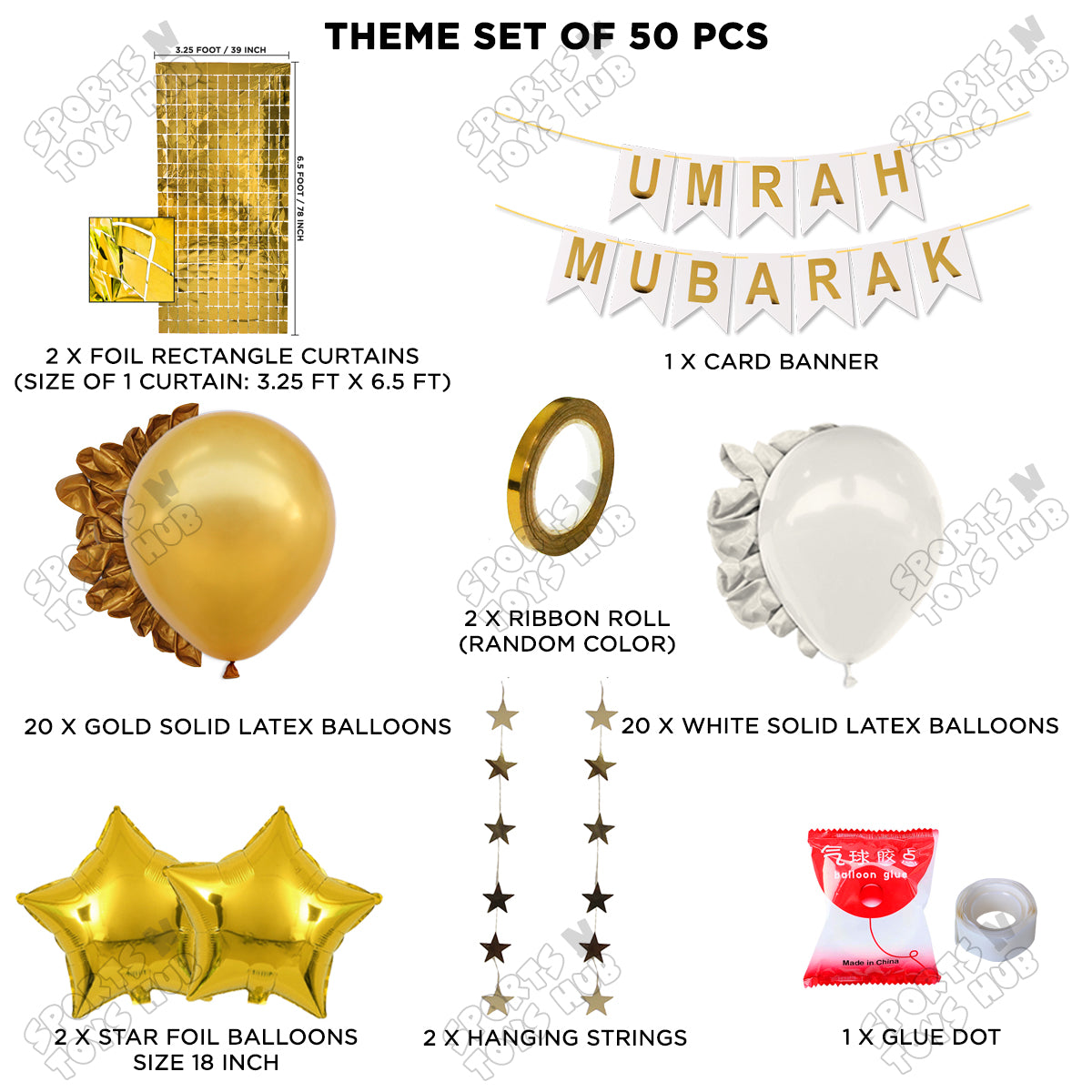 Umrah Mubarak White Card Banner Theme Collection