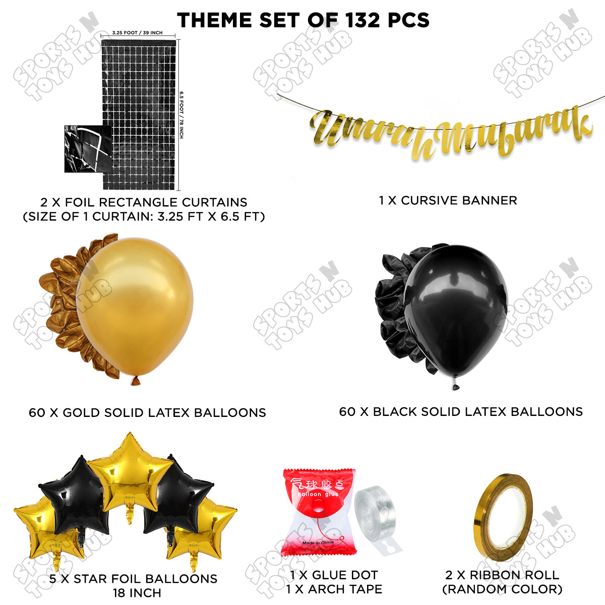 Umrah Mubarak Gold Cursive Banner Theme Collection